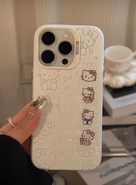 可爱卡通Hello Kitty适用苹果iPhone17promax手机壳16pro透明15plus软壳14防摔13mini保护套XRXS6P/7P/8P