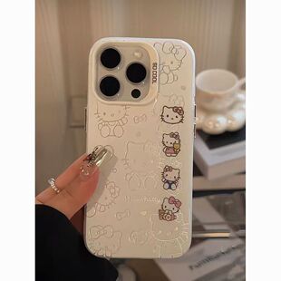 可爱卡通Hello Kitty适用苹果iPhone17promax手机壳16pro透明15plus软壳14防摔13mini保护套XRXS6P/7P/8P