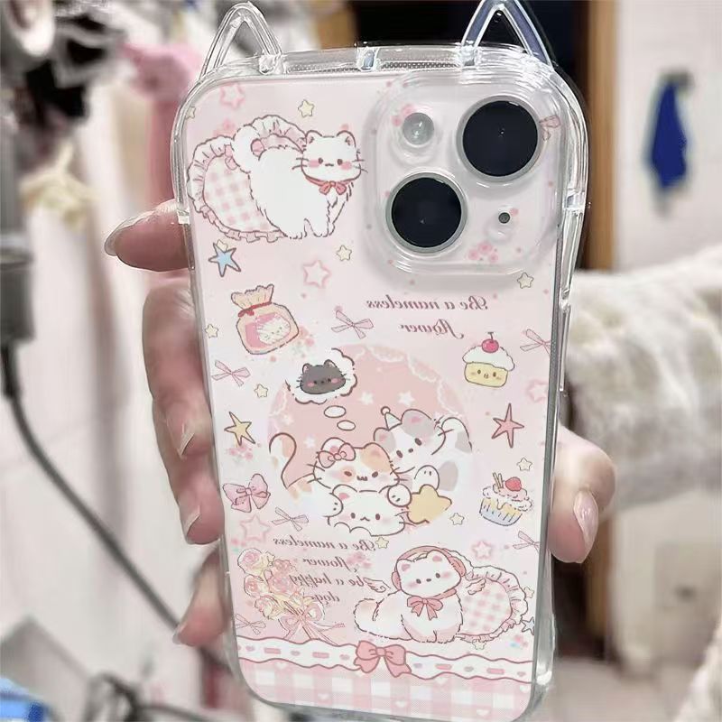 iPhone17猫耳小蛮腰可爱手机壳