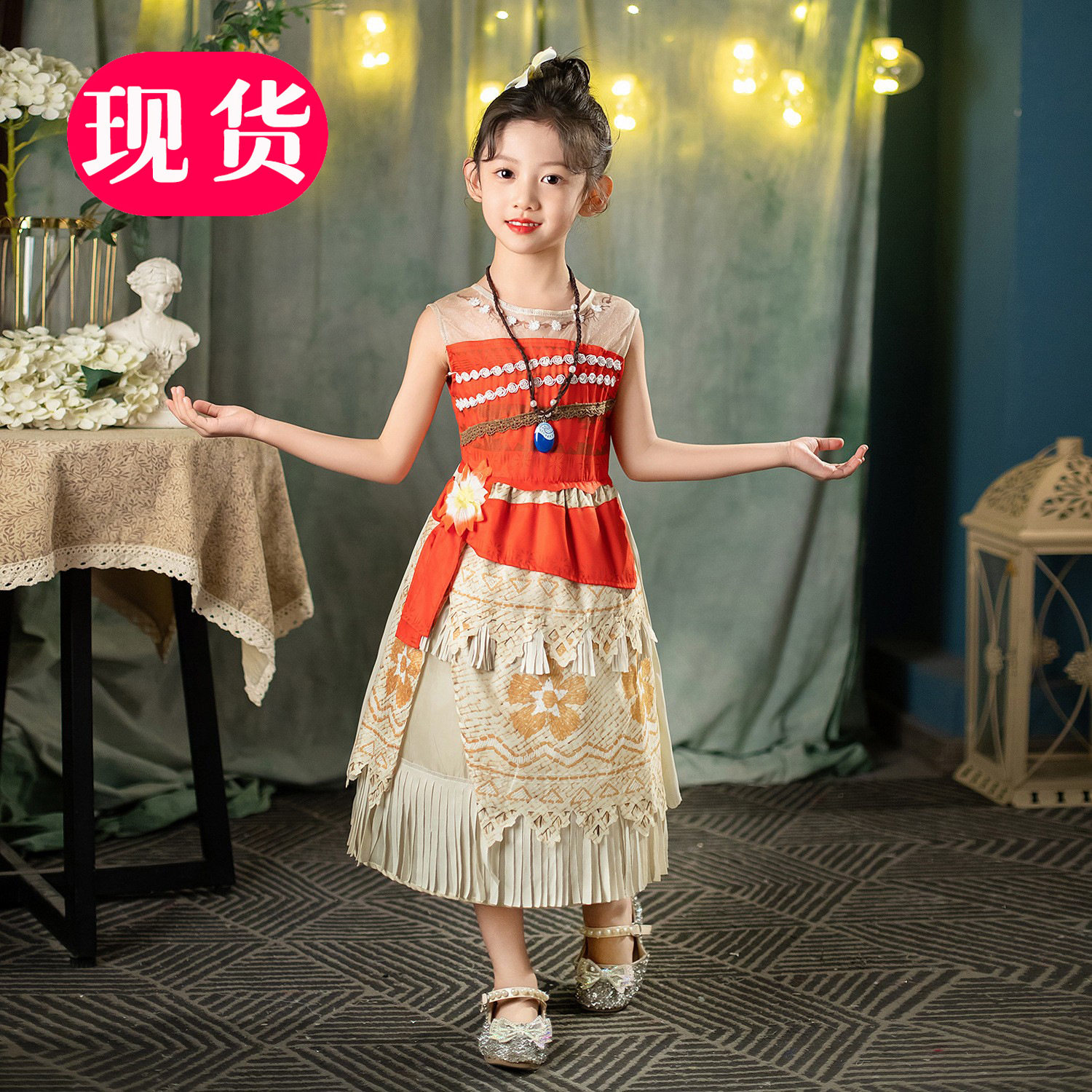 海洋奇缘莫安娜女童连衣裙moana莫阿娜裙子服装童装外贸女孩RA21