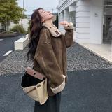 【新品】25冬羊羔毛皮毛一体两面穿外套2C251-5708-P215-K328，女装短外套，2C251