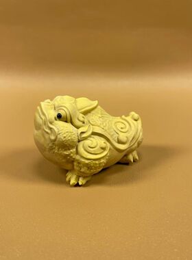小叶黄杨木雕祥云三足金蟾手把件文玩收藏摆件手工精修雕刻工艺品