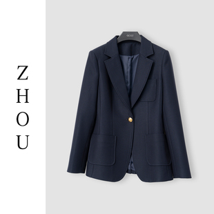 藏青色高级感百搭气质简约西装 11444