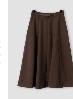 （周哥甄选）咖色半身裙-32612