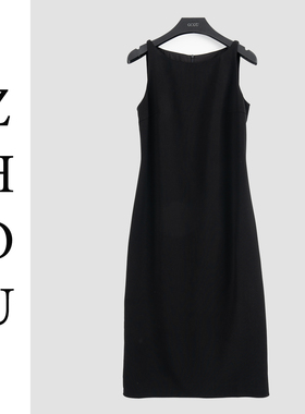 黑色通勤宽松连衣裙-20074