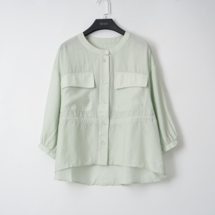 22356 绿色上衣 周哥甄选