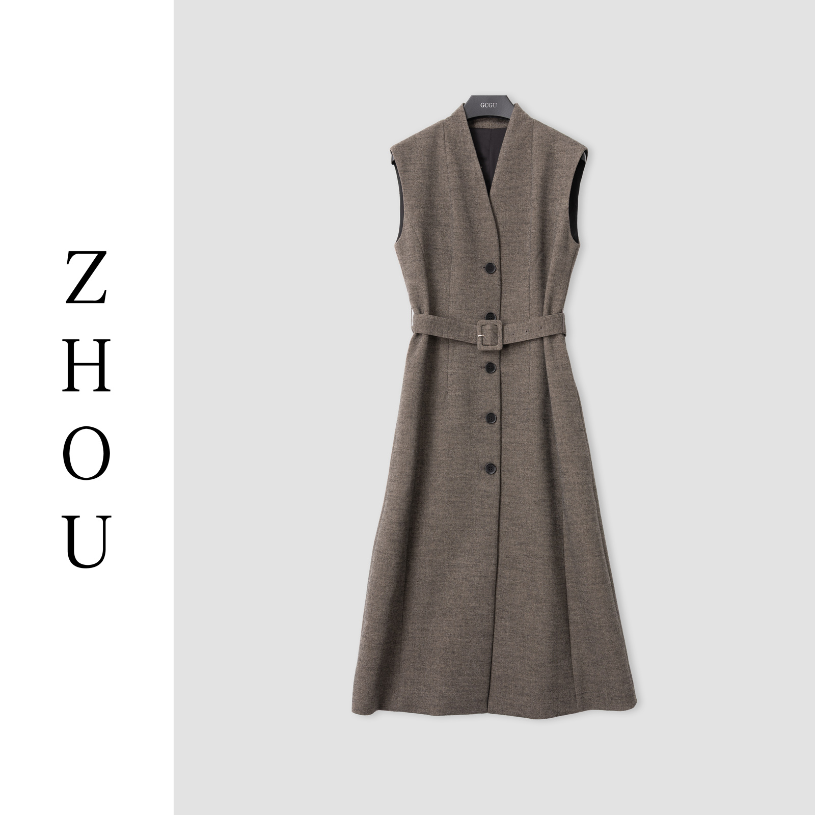 （周哥甄选）咖色连衣裙-30211