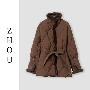 （周哥甄选）咖色羽绒服-32634