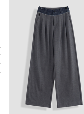 灰色设计感小众通勤日常裤子-17838