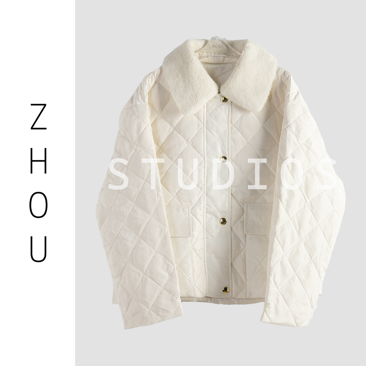 米色时尚休闲气质外套-18233