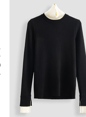 黑色拼接时尚高级感轻奢上衣-18530