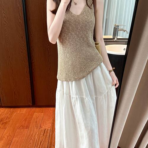 （周哥甄选）亚麻色背心-2600040