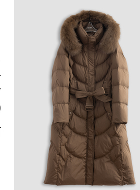 咖色设计感奢华高端中长款外套-18886