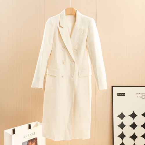 外套风衣气质大衣白色时尚中长款春秋-11458