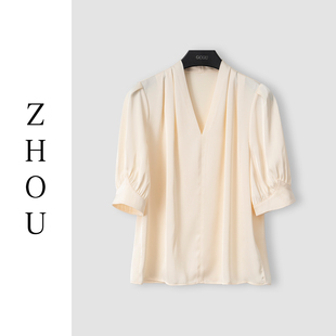 23338 杏色上衣 周哥甄选