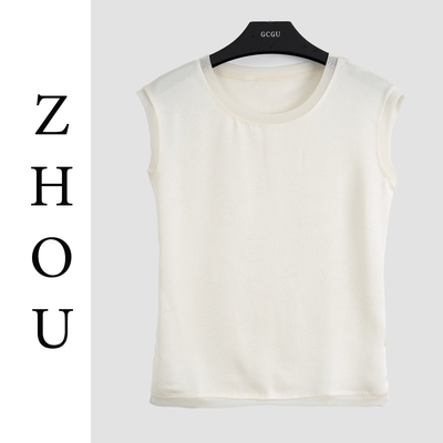 米白色休闲洋气圆领上衣-16500