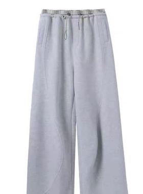 灰色慵懒风宽松休闲女装裤子-20705