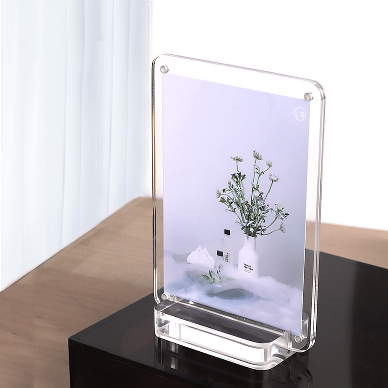 透明亚克力简约底座相框双面展示