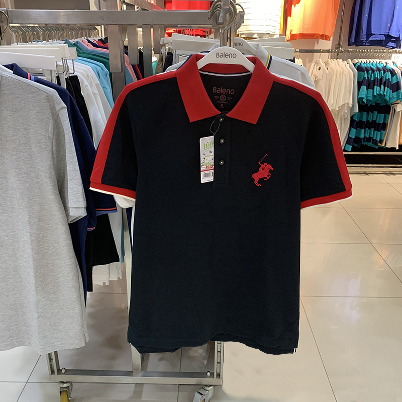正品班尼路夏季男装新款潮流休闲撞色刺绣简约翻领马球T恤polo衫