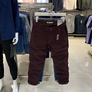 男装 款 纯棉磨毛修身 小直筒纯色休闲裤 男 正品 长裤 Baleno班尼路四季