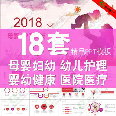 母婴妇幼健康育儿启蒙幼儿护理儿童医院医疗报告婴幼健康ppt模板