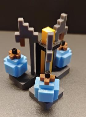 我的世界游戏周边模型酿造台魔法药水模型桌面摆件手办马赛克风