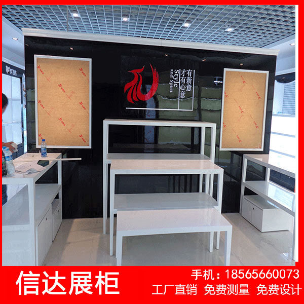 欧式家纺展示柜烤漆陈列柜用品展示架被子货架床上用品货柜带灯