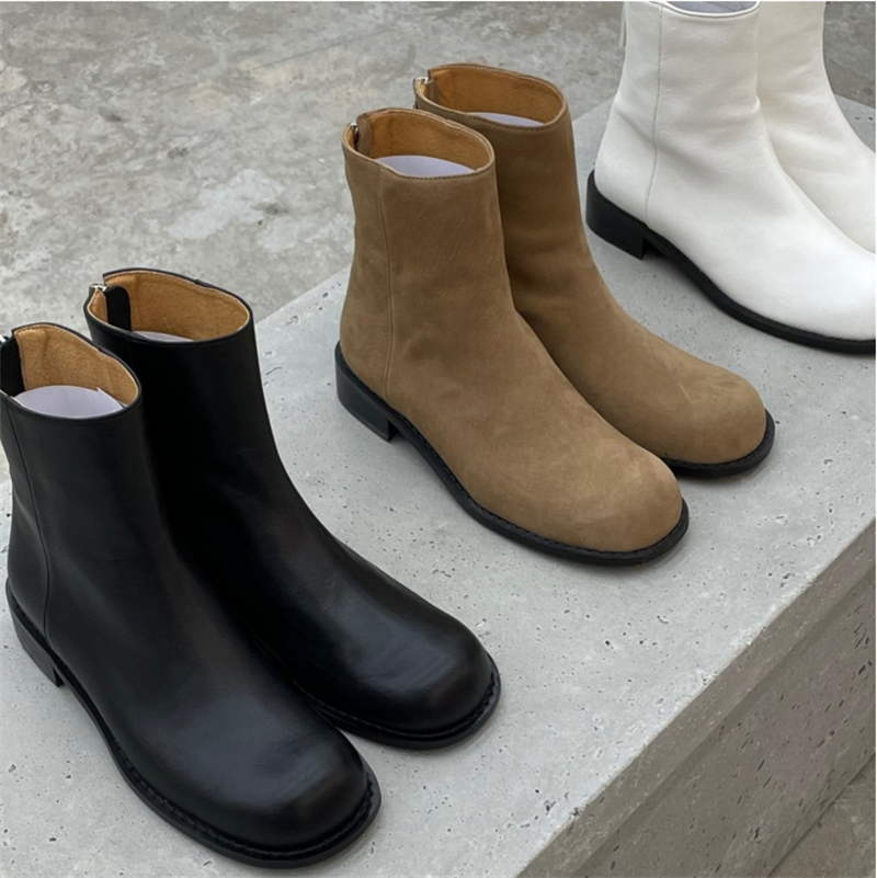 牛皮马丁靴手工鞋切尔西韩版