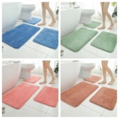 浴室柔软防滑3件套地垫卫生间马桶U型垫耐脏吸水客厅卧室书房脚垫