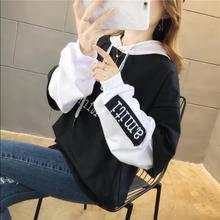 慵懒风学生长袖 ins潮上衣bf早秋薄款 连帽外套 卫衣女韩版 宽松秋季
