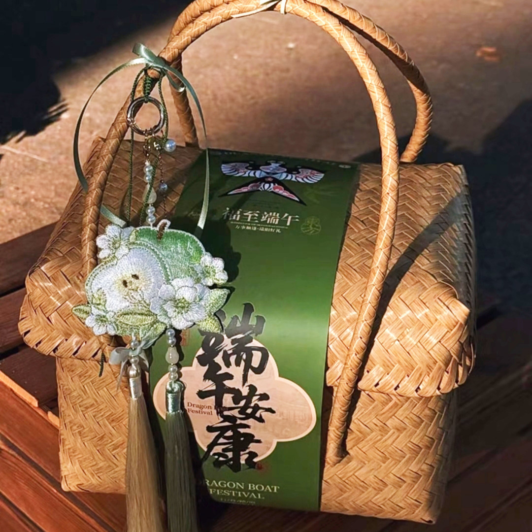 端午礼盒空盒粽子礼品盒烘焙肉粽包装盒手提竹篮企业公司伴手礼盒
