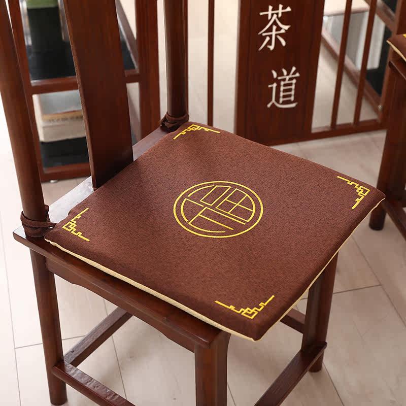 高弹千层棉亚麻椅垫榻榻米垫加厚中式办公室椅子坐垫家用餐椅垫
