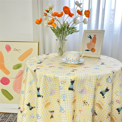 网红ins小碎花短毛绒布少女心学生装饰背景可爱动物格子宿舍桌布