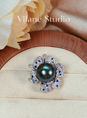 大点位大溪地蓝绿色油亮纯银吊坠