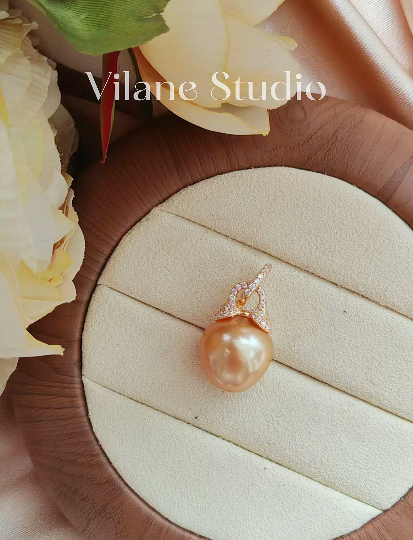 13.88海水茶金绿光伴彩浓金南洋金珠吊坠纯银万能扣