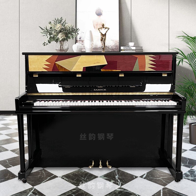 黑色钢琴白色钢琴三益samick英昌youngchang钢琴初学练习立式家用