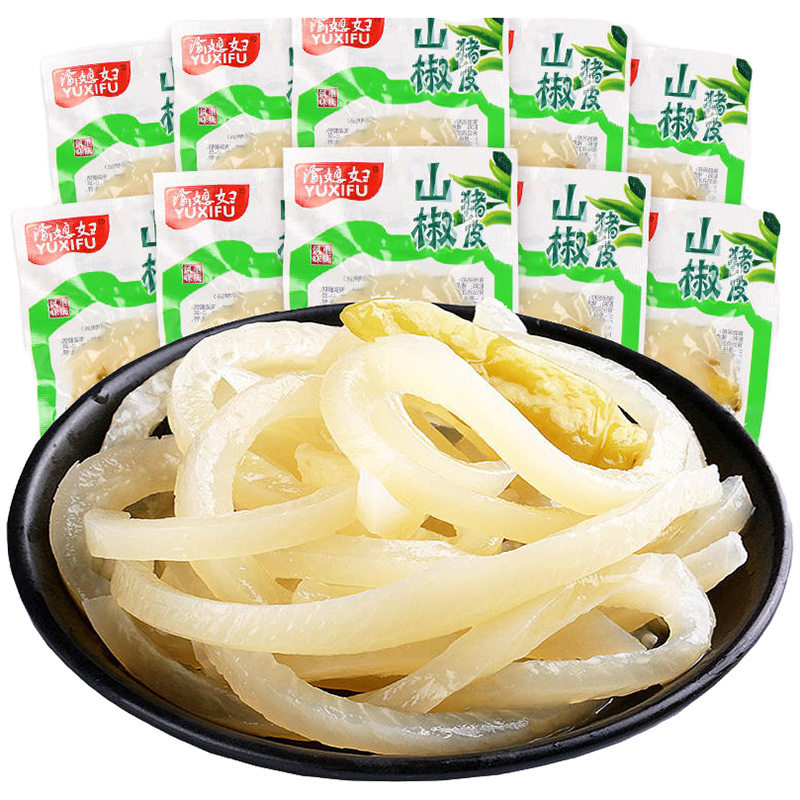 山椒猪皮开袋即食泡椒味小包装重庆特产渝媳妇熟网红解馋小吃零食