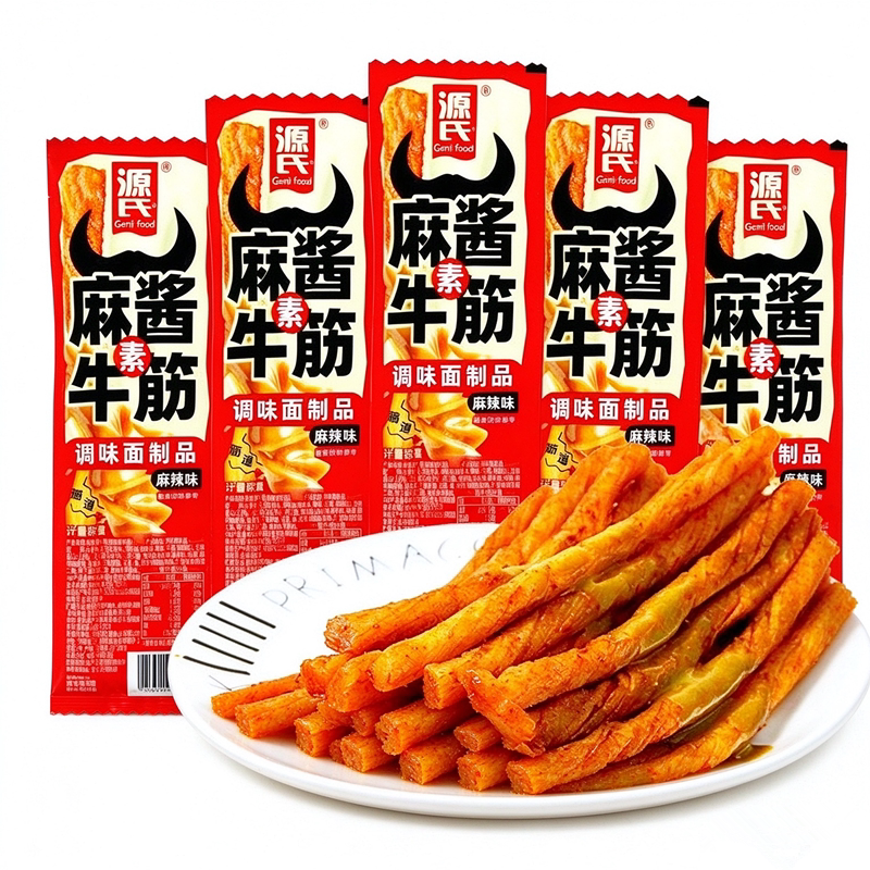 麻酱素牛筋辣条儿时经典香辣一根面筋小包装时候解馋小零食品散装