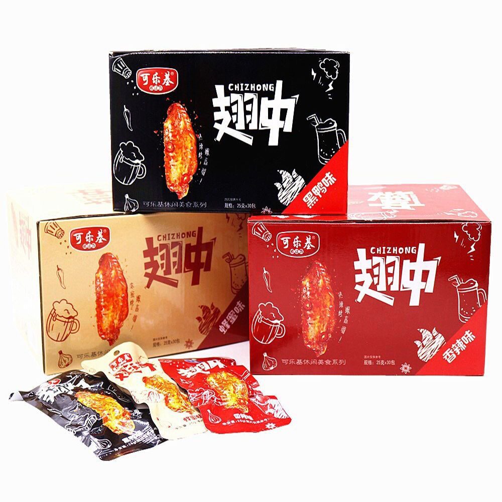 蜜汁烤翅即食鸡翅中蜂蜜香辣黑鸭卤味下酒小吃休闲零食独立小包装