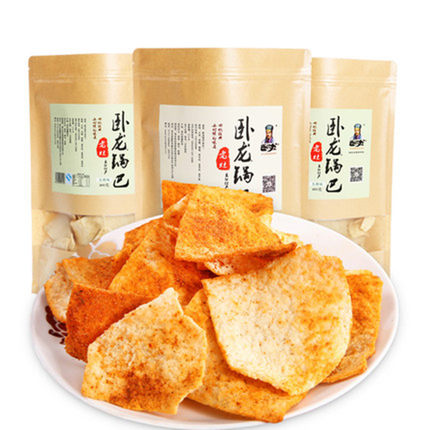 卧龙手工老灶锅巴300g*3陕西老襄阳特产麻辣大米可以吃很久的零食