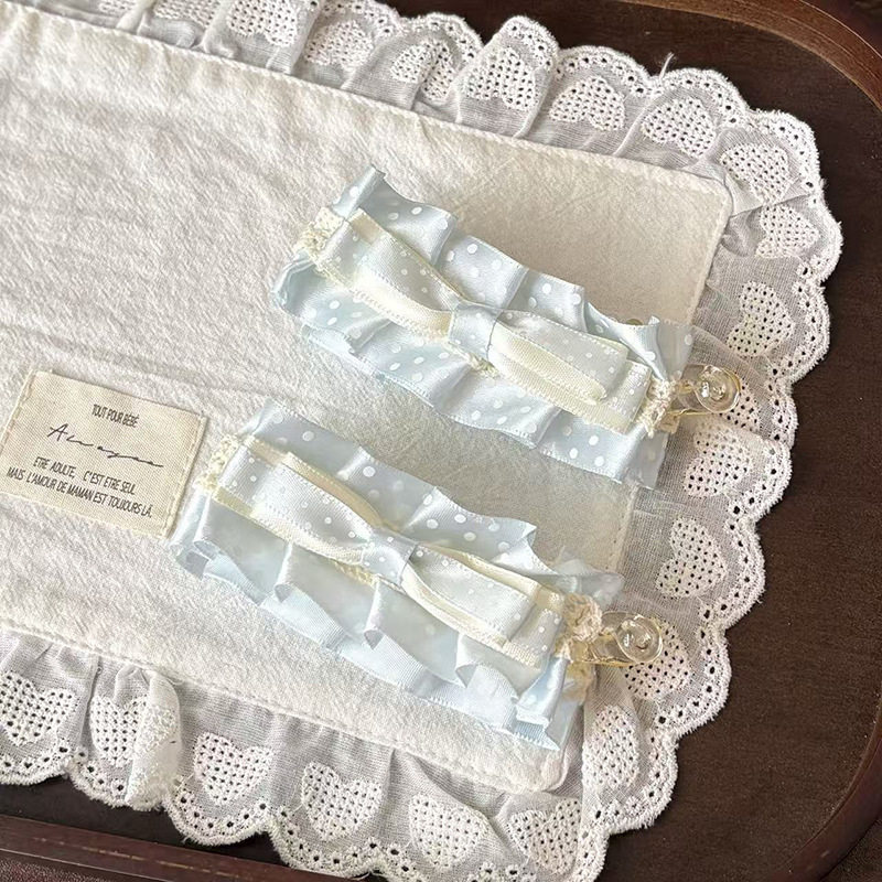 爆款卡通可爱蓝色波点蝴蝶结香蕉夹发夹甜美少女心盘发发卡发饰