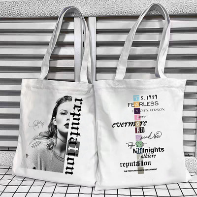 霉霉Folklore专辑周边手提帆布包