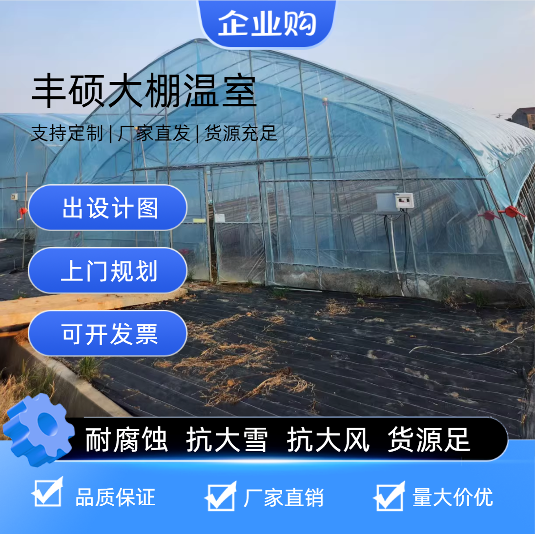 热镀锌温室大棚骨架钢管定制全套养殖种植家用水果蔬菜椭圆连栋棚