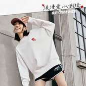 李宁卫衣女款 圆领上衣AWDU790 长袖 春秋2024年新款 爱心卫衣套头衫