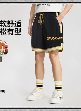 李宁男子冰感反伍短裤宽松运动舒适吸湿排汗篮球五分裤AKSV193