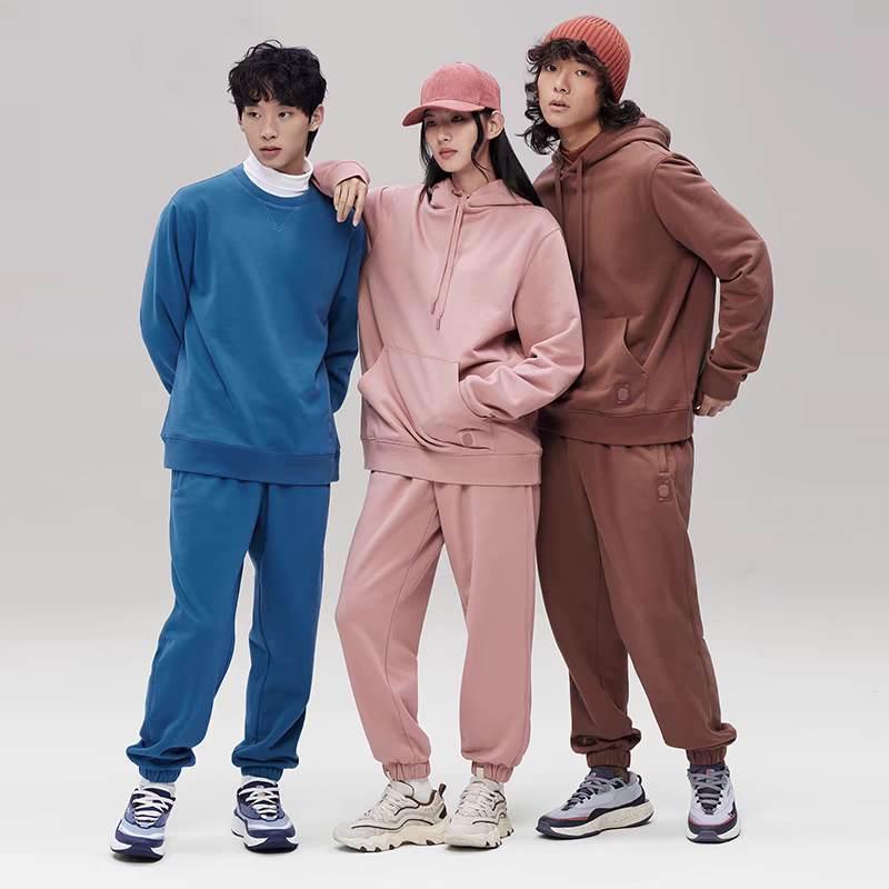 李宁男女同款春秋卫衣中国色系列纯色连帽宽松休闲卫衣AWDT965