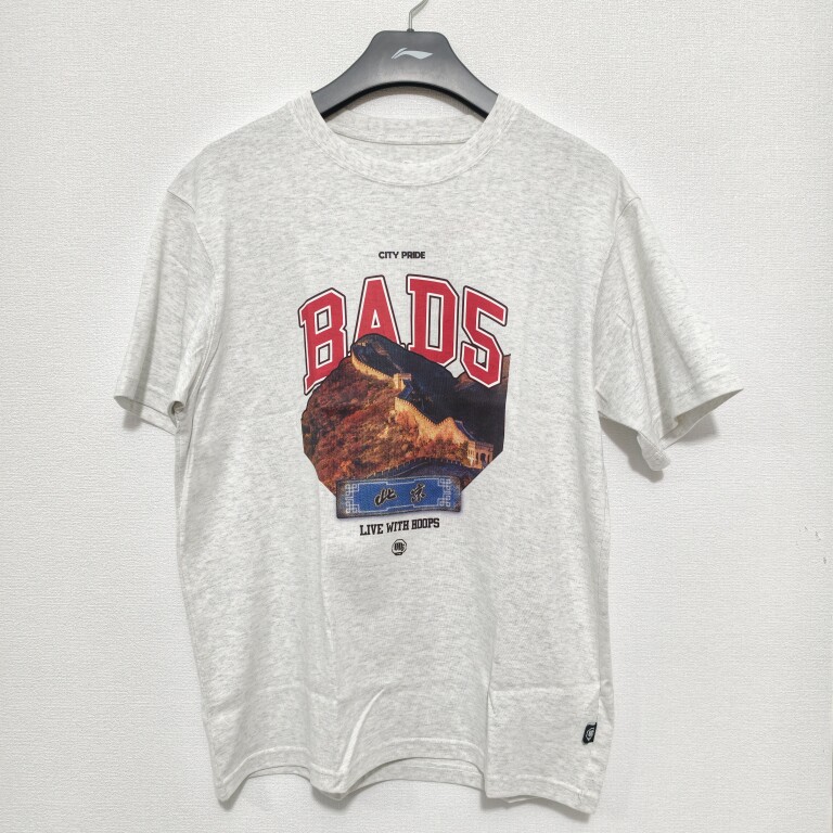 李宁男子夏季反伍短袖T恤纯棉吸汗印花圆领宽松文化衫AHSVD97