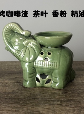 陶瓷泰国象香薰炉熏香灯精油按摩加热器皿可干烧茶叶香粉咖啡渣