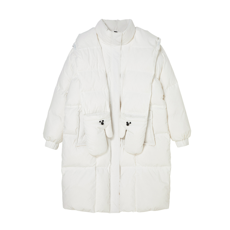 H·GENTEEL荷高2023年新款冬装女可拆卸围脖设计保暖羽绒服