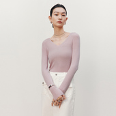 新款 女气质v领长袖 毛衫 HPLY荷比俪季 针织衫 HDD11650124